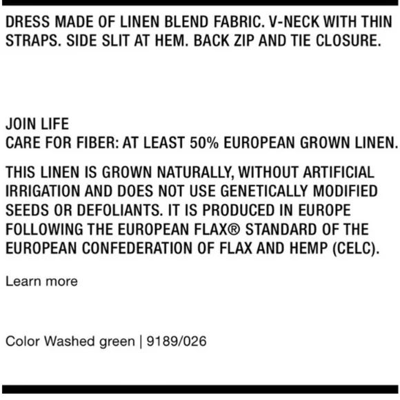 Zara Green Midi Dress with Slit linen medium women’s dress #902 - Picture 7 of 8